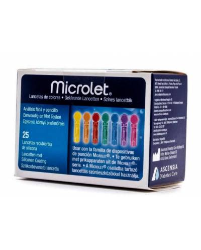 Microlet lancetas color 25 unidades
