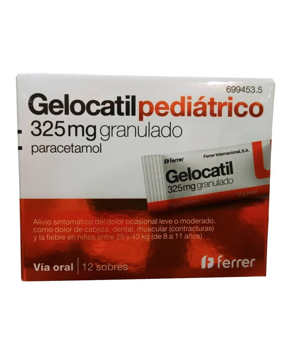 Gelocatil pediátrico - 325 mg - 12 sobres