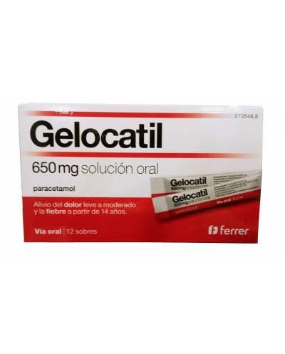 Gelocatil 650 mg - 12 sobres solución oral