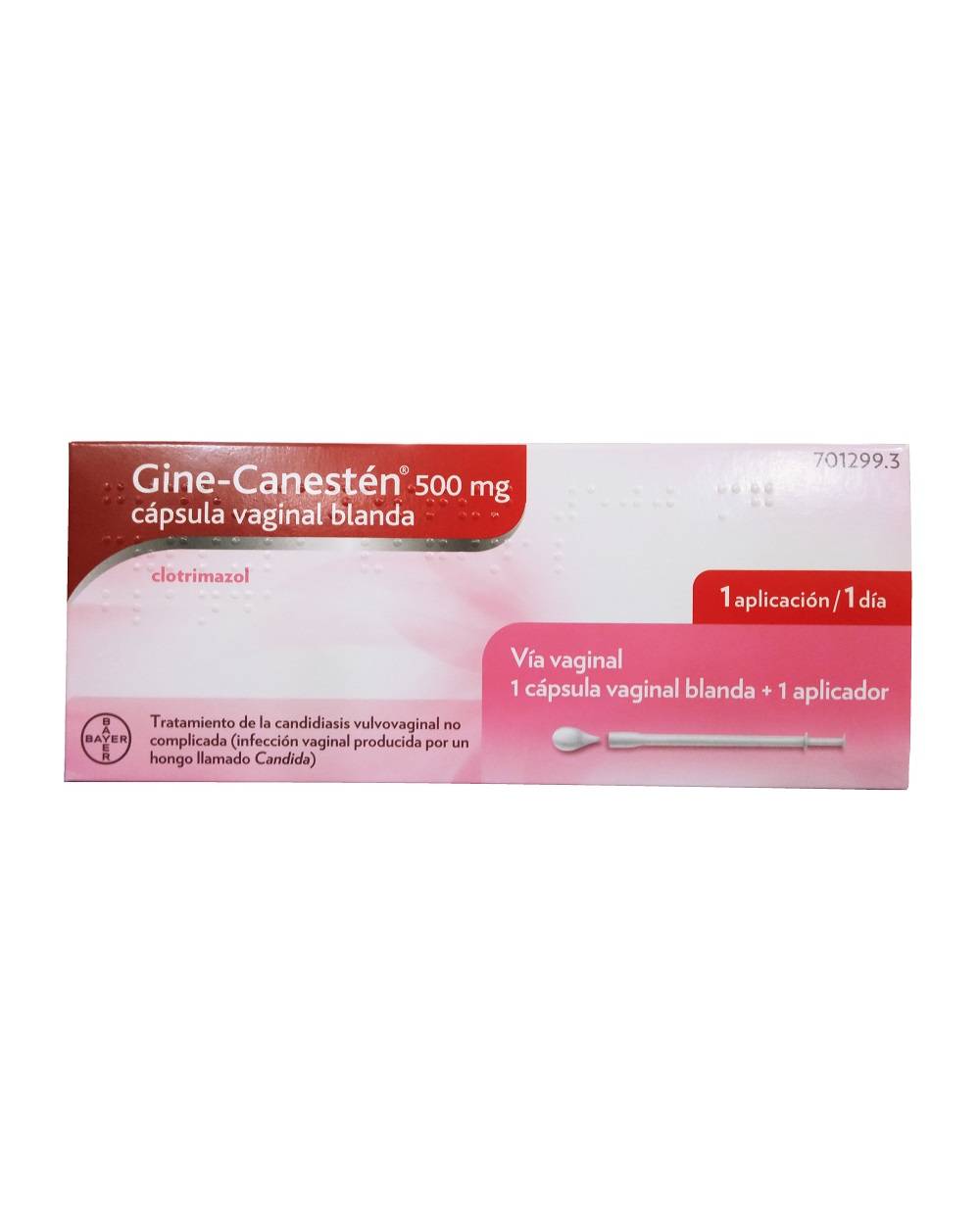 Gine-canestén 500 mg - 1 cápsula vaginal blanda