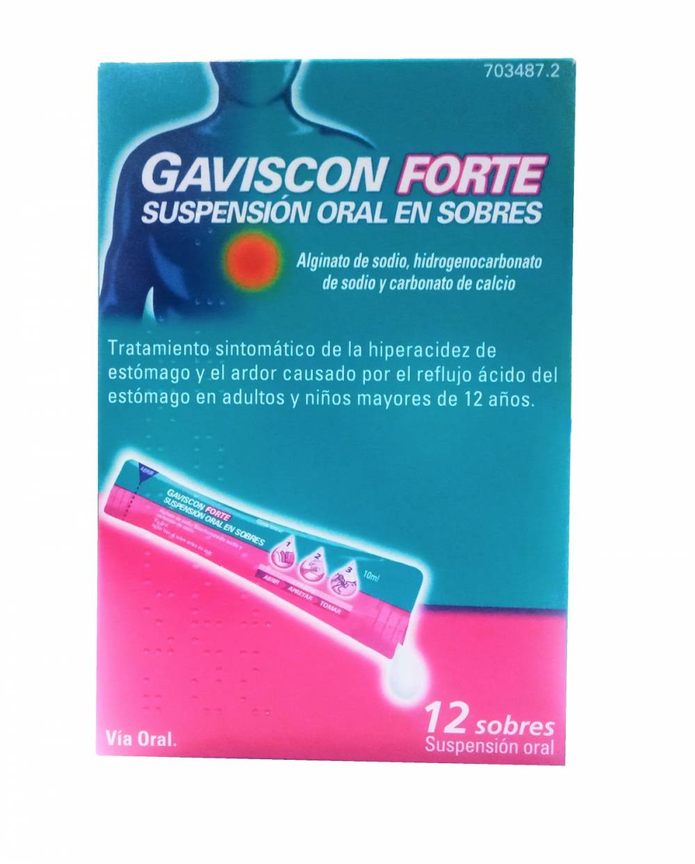 Gaviscon forte - 12 sobres suspensión oral