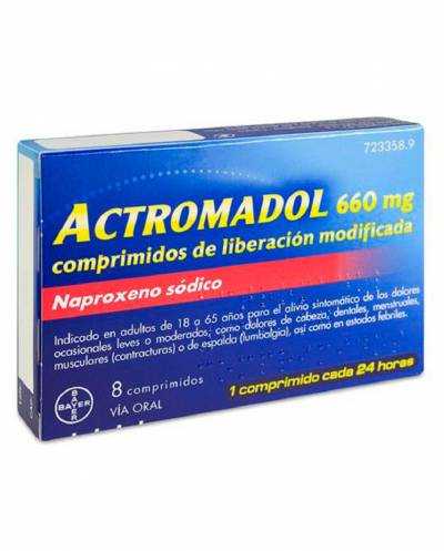 Actromadol - 660 mg - 8 comprimidos
