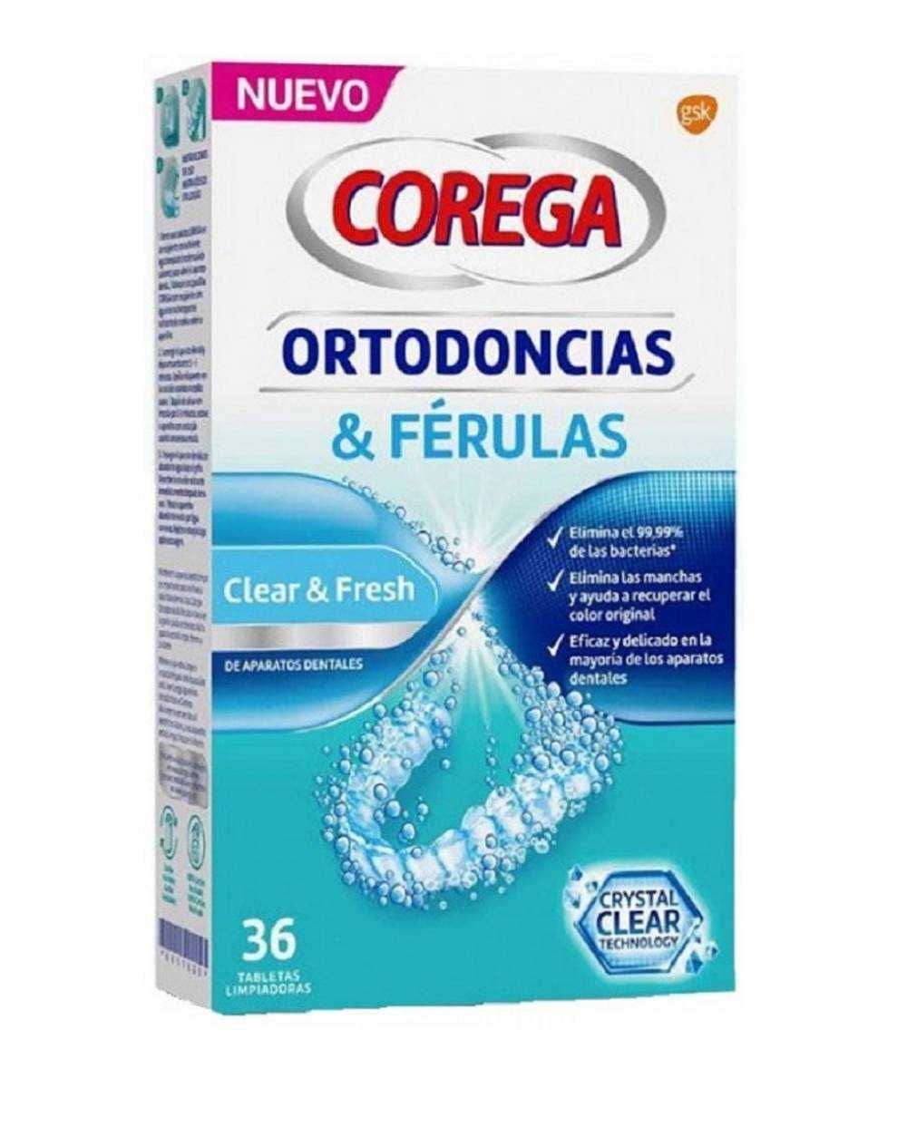 Corega - Ortodoncias y férulas - 36 tabletas limpiadoras