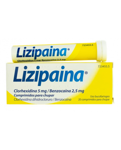 Lizipaina clorhexidina/benzocaina 5/2.5 mg 20 co