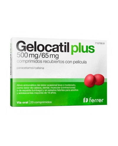 Gelocatil plus 500/65 mg 20 comprimidos recubiertos