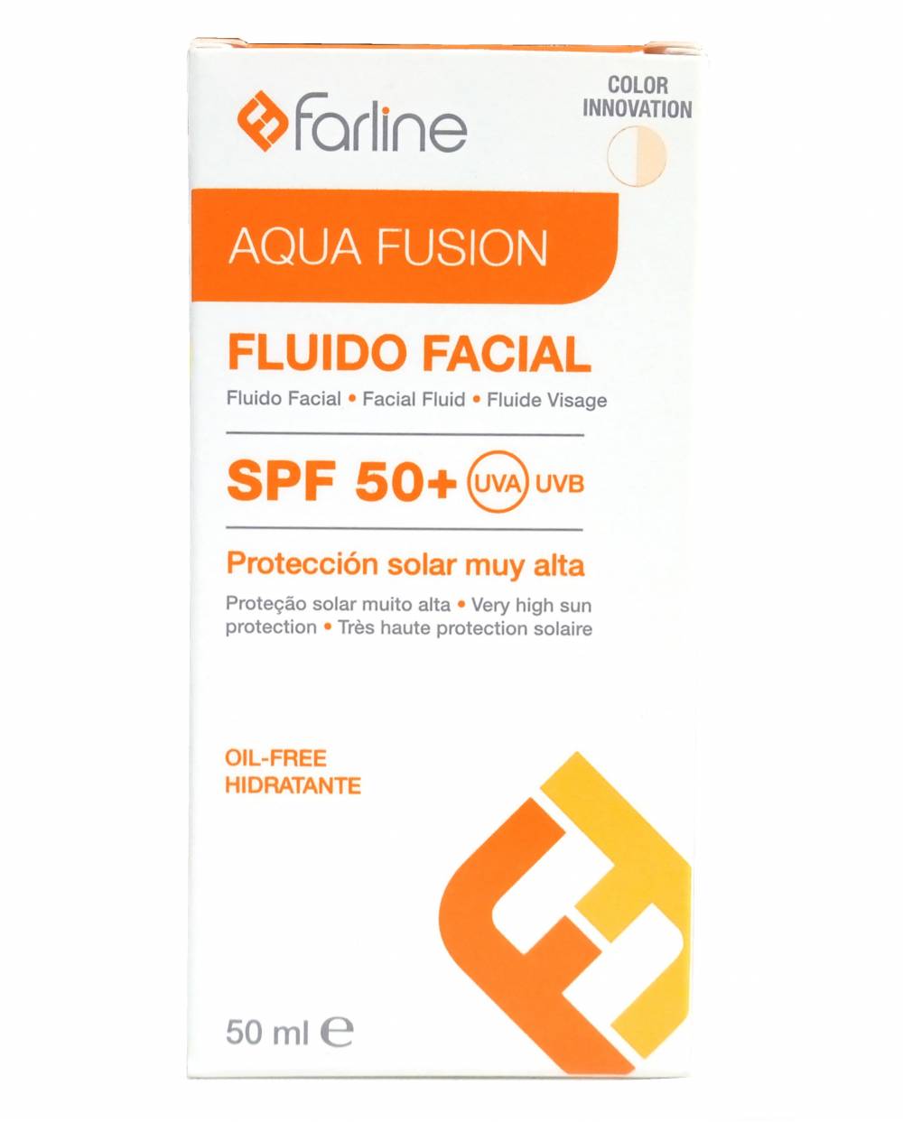Solar Farline - Fluido Facial lSpf 50+ - Aqua fusion con color - 50 ml