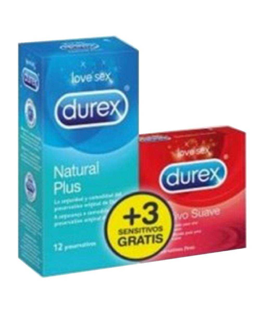 Preservativos Durex Natural Plus 12 + 3 sensitivos