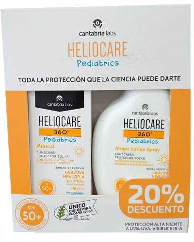 Pack Heliocare 360 Pediátrico Mineral + Atopic Spray