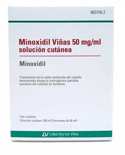 Minoxidil Viñas 50 mg/ml Solución Cutánea - 3 frascos de 60 ml