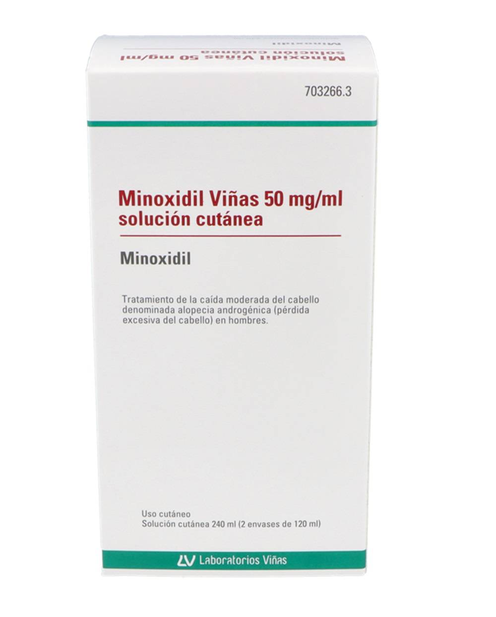 Minoxidil Viñas 50 mg/ml - Solución Cutánea - 2 frascos de 120 ml n