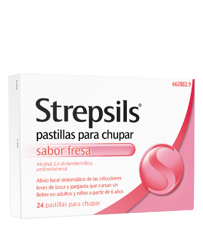 Strepsils sabor fresa - 24 pastillas para chupar