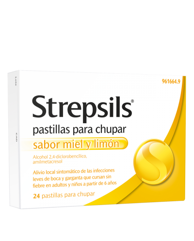 Strepsils sabor miel y limón - 24 pastillas para chupar