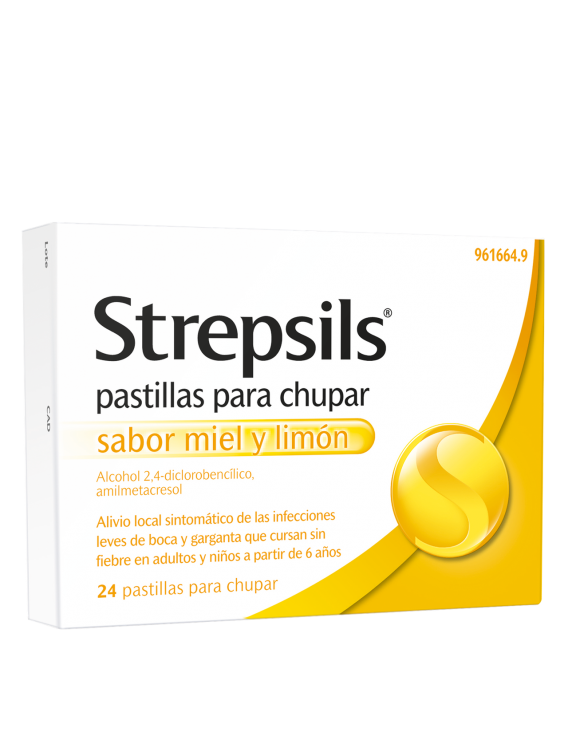 Strepsils sabor miel y limón - 24 pastillas para chupar
