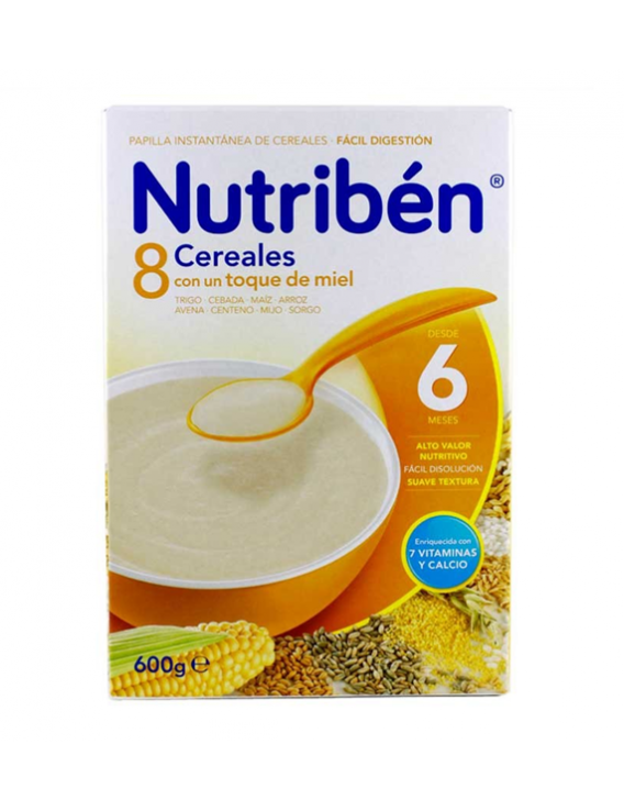 Nutriben Papilla 8 Cereales Miel Fibra 600 Gr