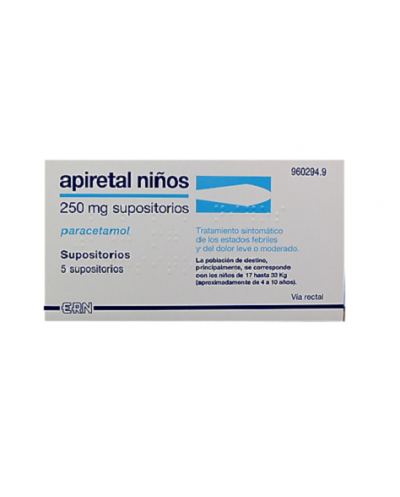 Apiretal niños - 250 mg - 5 supositorios