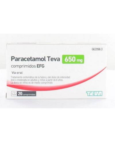 PARACETAMOL TEVA MG 20 COMPRIMIDOS - Antiinflamatorios y