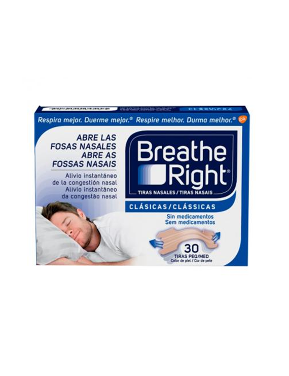 Breathe Right Tiras Nasales Clásicas Peq/Med 10 Tiras