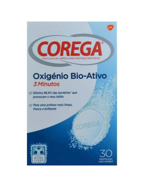 Corega pastillas limpieza de prótesis 30 unid oxigeno bio-activo